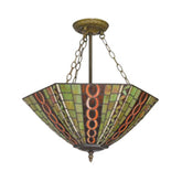 Yellow Antique Tiffany Stained Glass Chandelier - Perfect for Hotels & Homes